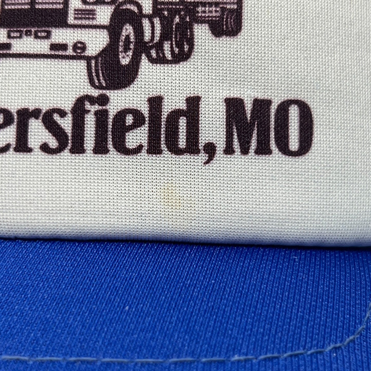 Vintage 80s Guffey Trucking Trucker Hat Baseball Cap Blue Missouri Snapback