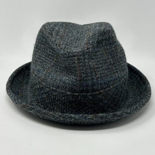 Vintage Matt Andrews Fedora Hat Mens 6 5/8 Gray Tweed Plaid 50s 60s - Neon Vintage