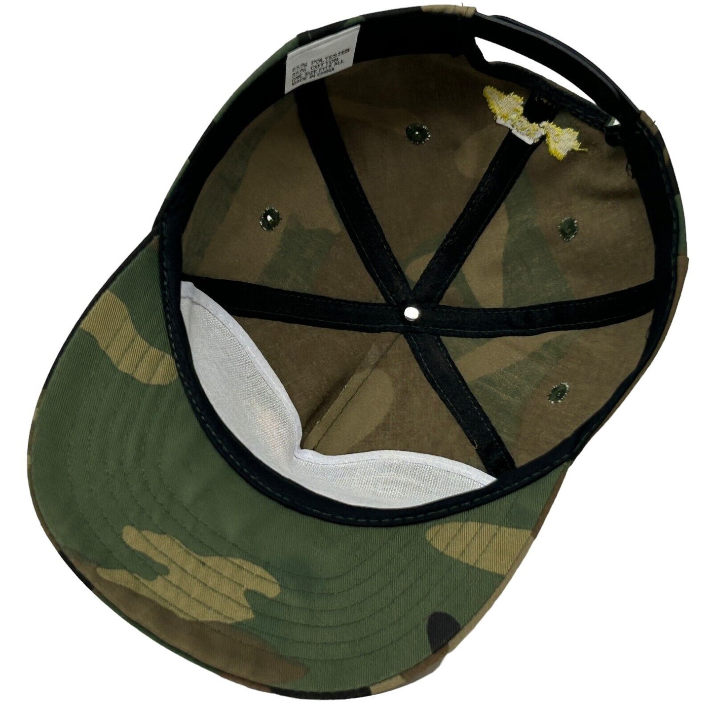 Gorra de béisbol con visera ajustable y estampado de camuflaje verde de los años 80 con la marca Quaker State 4x4 Truck