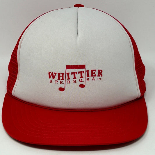 SPEBSQSA Barbershop Harmony Society Trucker Hat Cap Red Vintage 90s Quartet - Neon Vintage