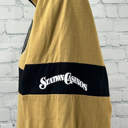 Las Vegas Golden Knights 1/4 Zip Pullover T Shirt L Large Yellow Station Casinos