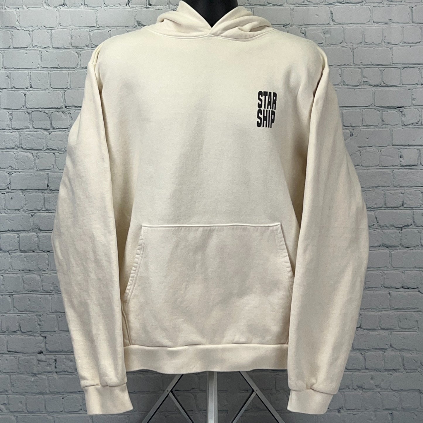 SpaceX Starship Schematics Hoodie Ivory Hooded Sweatshirt Made In USA XXL 2XL