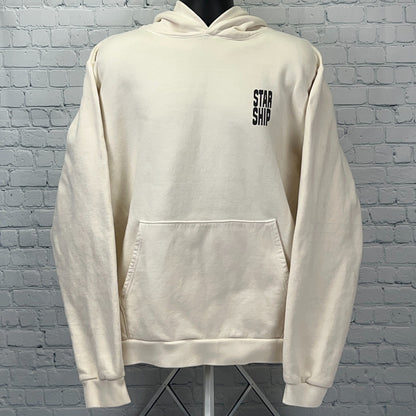 SpaceX Starship Schematics Hoodie Ivory Hooded Sweatshirt Made In USA XXL 2XL