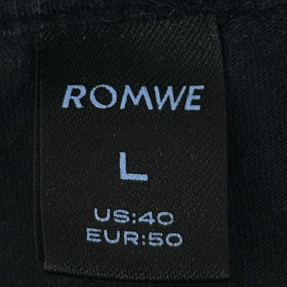 The Cure Cat T Shirt Rock Band Short Sleeve ROMWE Black Graphic Tee L Large