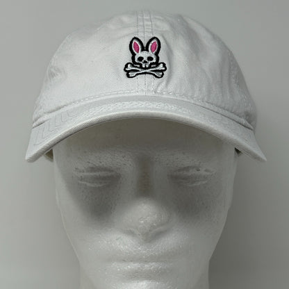 Psycho Bunny Dad Hat Baseball Cap Unstructured 6 Panel Strapback White
