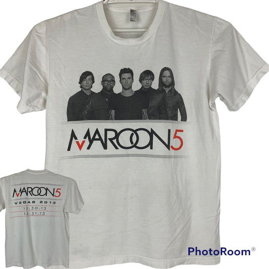 Maroon 5 Las Vegas 2013 Tour Camiseta Pop Rock Band Concierto Hecho en EE.UU. Medio