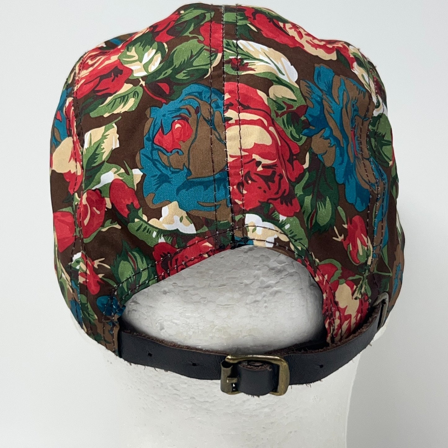 Cali Camp Hat Baseball Cap California Floral Lightweight 5 Panel Strapback Blue