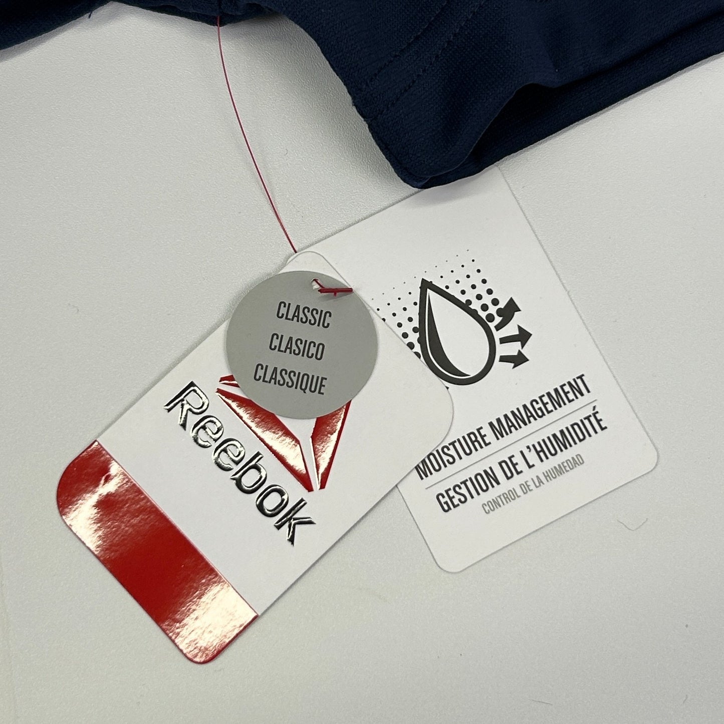 Reebok Classic Performance Polo Shirt Logo Blue Short Sleeve Mens XL X-Large - Neon Vintage