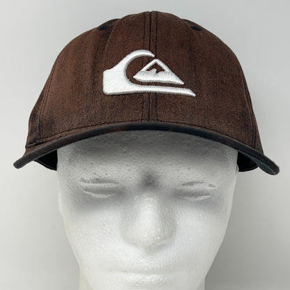 Quiksilver Hat Baseball Cap Surfer Surfing Bleach Spotted Brown FlexFit L-XL