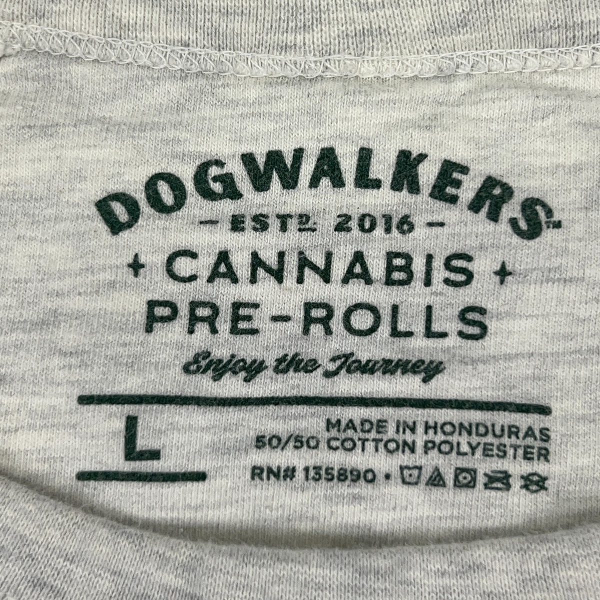 Dogwalkers Cannabis Pre-Rolls Sweatshirt Womens L Large Gray Crewneck Patch