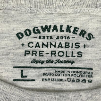 Dogwalkers Cannabis Pre-Rolls Sweatshirt Womens L Large Gray Crewneck Patch