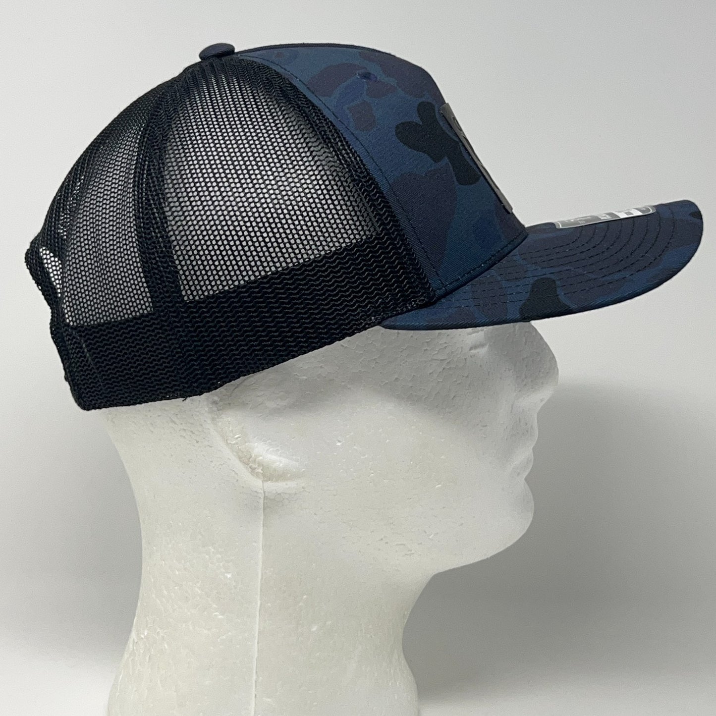 Chevron Trucker Hat Baseball Cap Mesh Snapback Blue Camo Camouflage Gas Stations