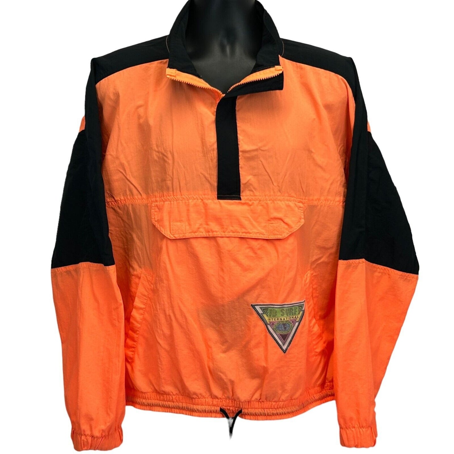 Chaqueta cortavientos vintage BB Surf, talla extragrande, años 90, para surfistas, para hombre, color naranja