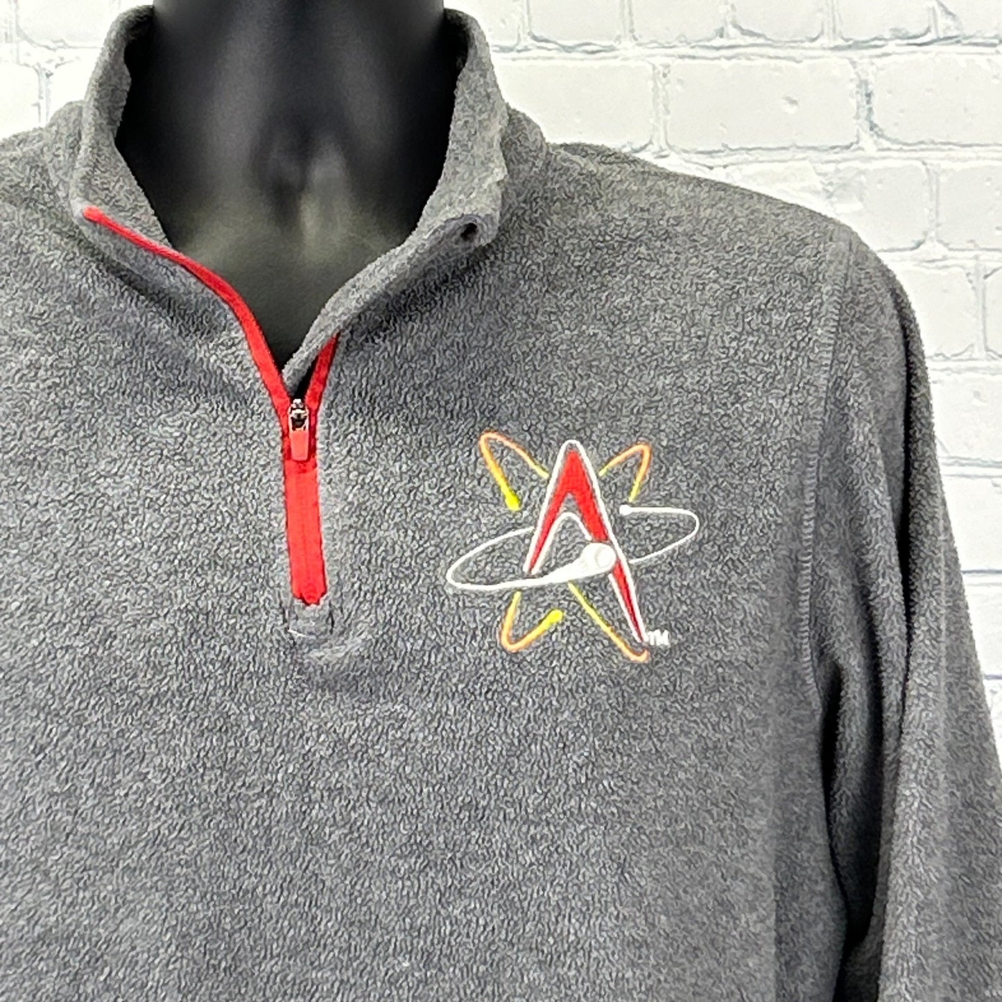Albuquerque Isotopes 1/4 Quarter Zip Fleece Jacket MiLB Pepsi Cola Gray M Medium