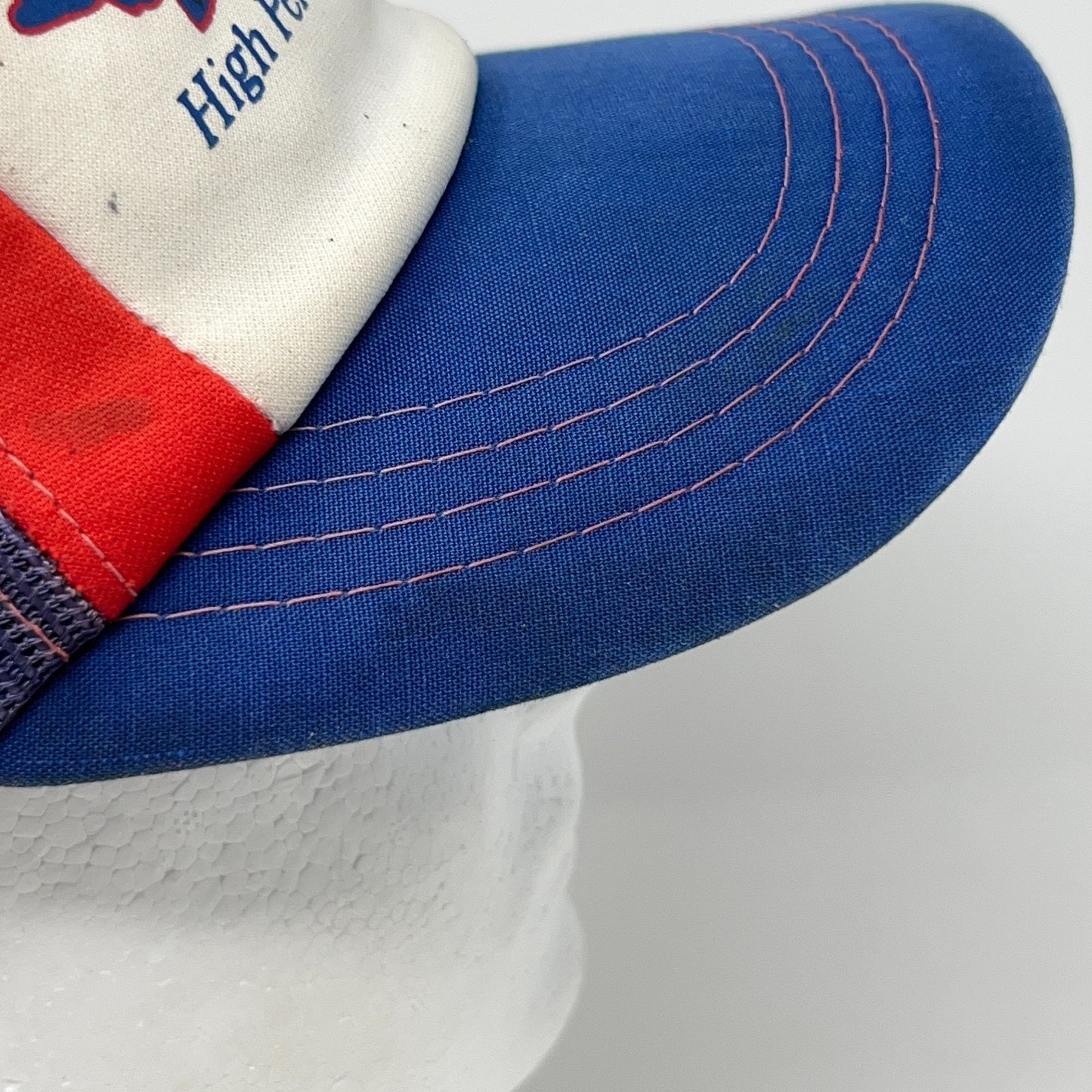 Vintage 80s Bass Cat Fishing Boats Trucker Hat Baseball Cap Mesh Snapback Blue
