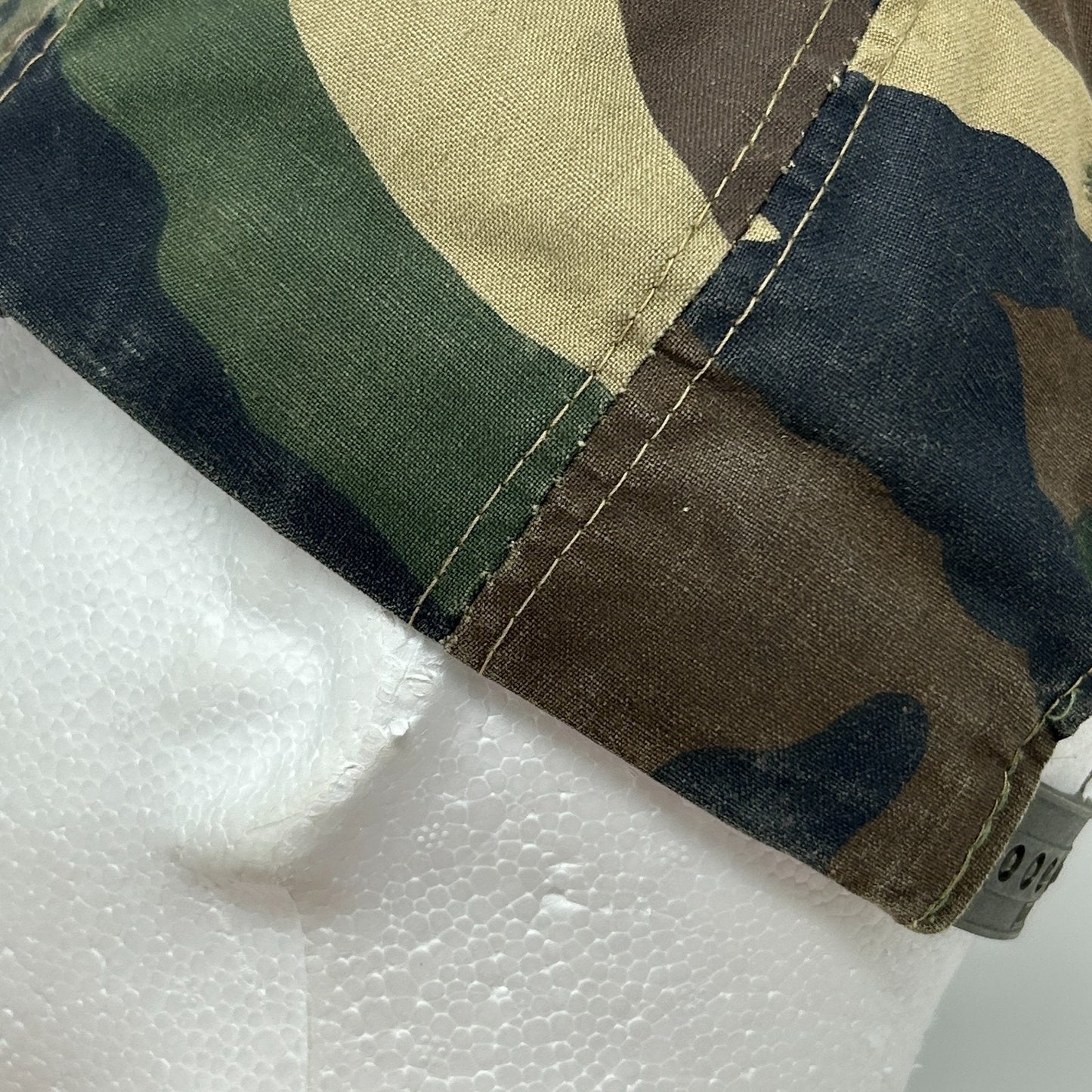 Vintage 90s Buck Stops Here Hat Baseball Cap Hunting Camouflage Green Snapback