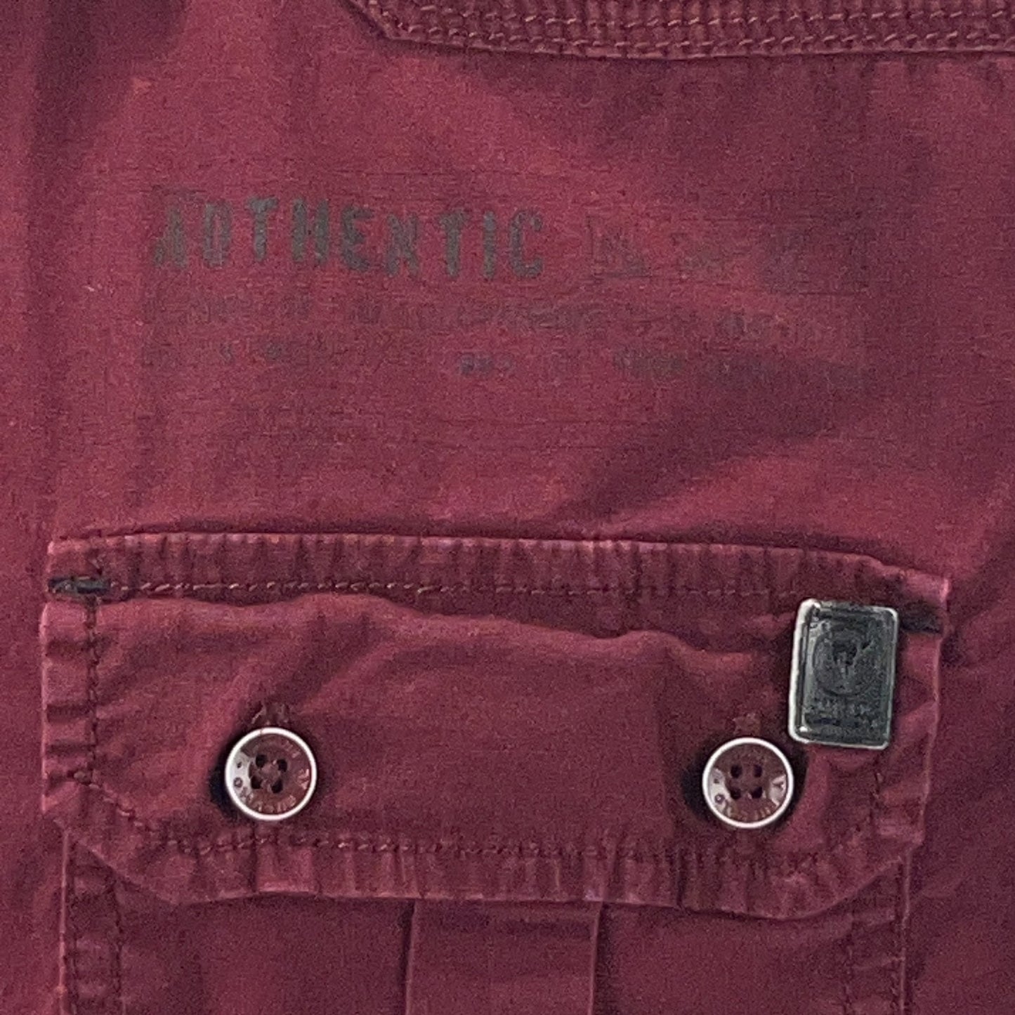 I Jeans by Buffalo David Bitton Button Front Shirt XL X‑Large Red Cotton Stretch
