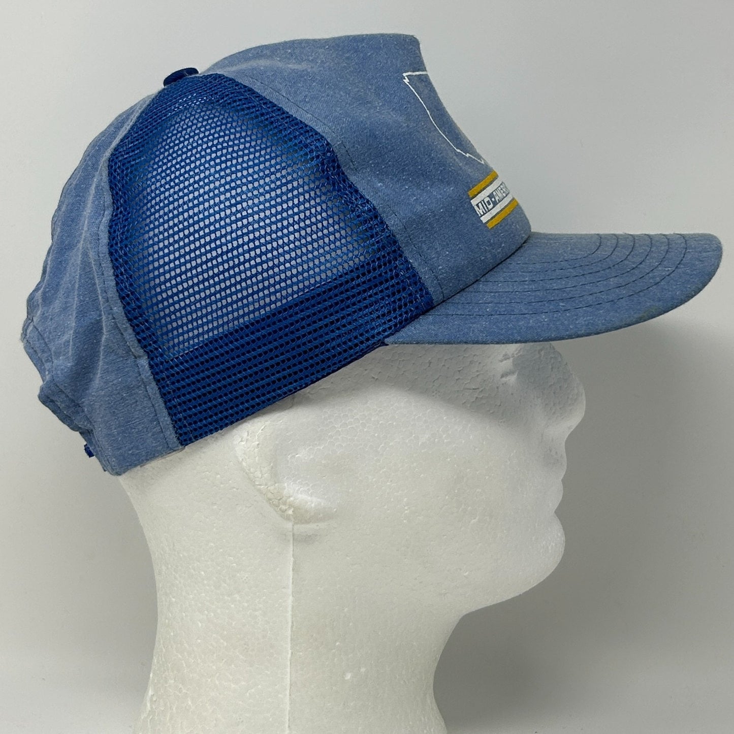 Vintage 80s Mid-America Dairymen Trucker Hat Baseball Cap Mid-Am Snapback Blue