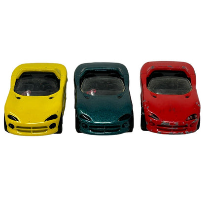 Lot of 3 Dodge Viper RT 10 Hot Wheels Diecast Cars Vintage 90s Toy Vehicles