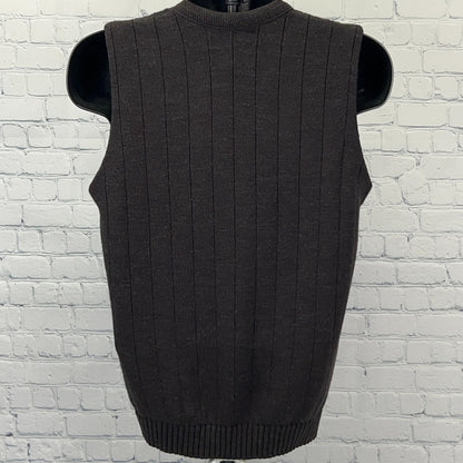 Vintage Y2Ks Delta Airlines V Neck Sweater Vest M Medium Brown Cintas USA Made