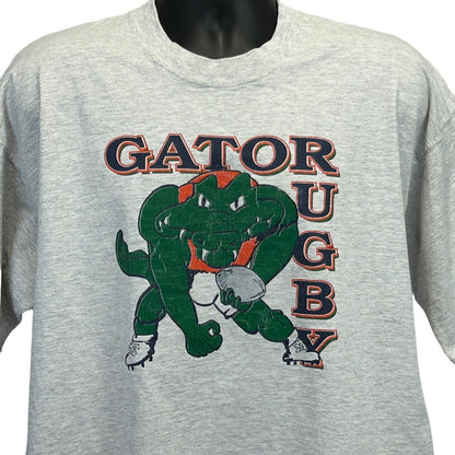 Florida Fighting Gators Rugby Vintage 90s T Shirt XXL UF University Mens Gray