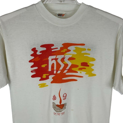 Hindu Students Society Vintage T Shirt Large 90s HSS Wits University Mens White