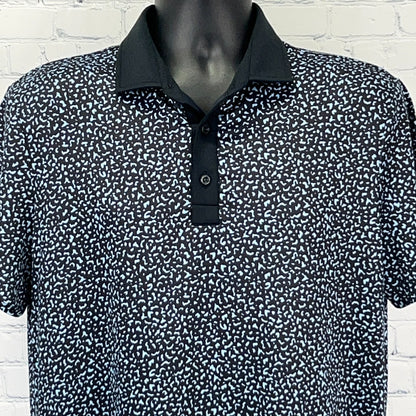 REDVANLY Golf Polo Shirt Mens M Medium Black Short Sleeve Golfer Golfing Stretch