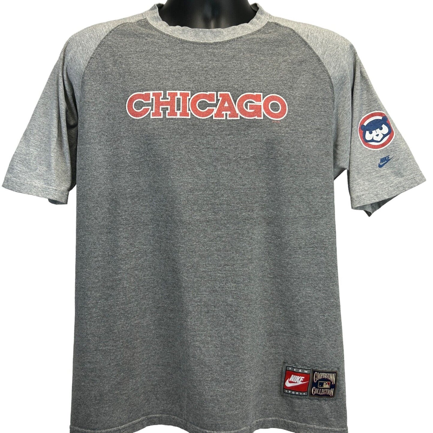 Chicago Cubs Nike Vintage 90s T Shirt Medium MLB Baseball Made In USA Mens Gray