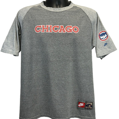 Camiseta Nike vintage de los Chicago Cubs de los años 90, talla mediana, de béisbol de la MLB, fabricada en EE. UU., para hombre, color gris