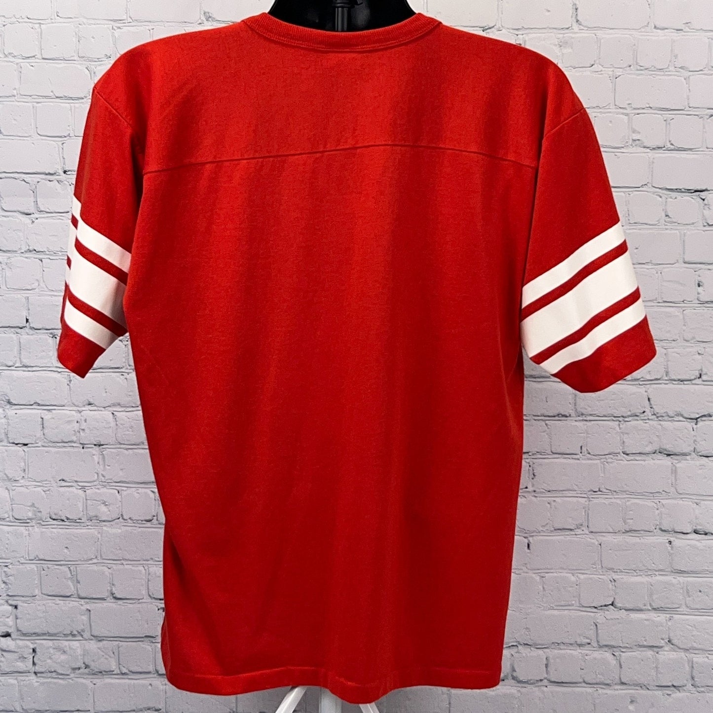 Vintage 80s San Francisco 49ers 1989 Joe Montana T Shirt L Large Red NFC Champs