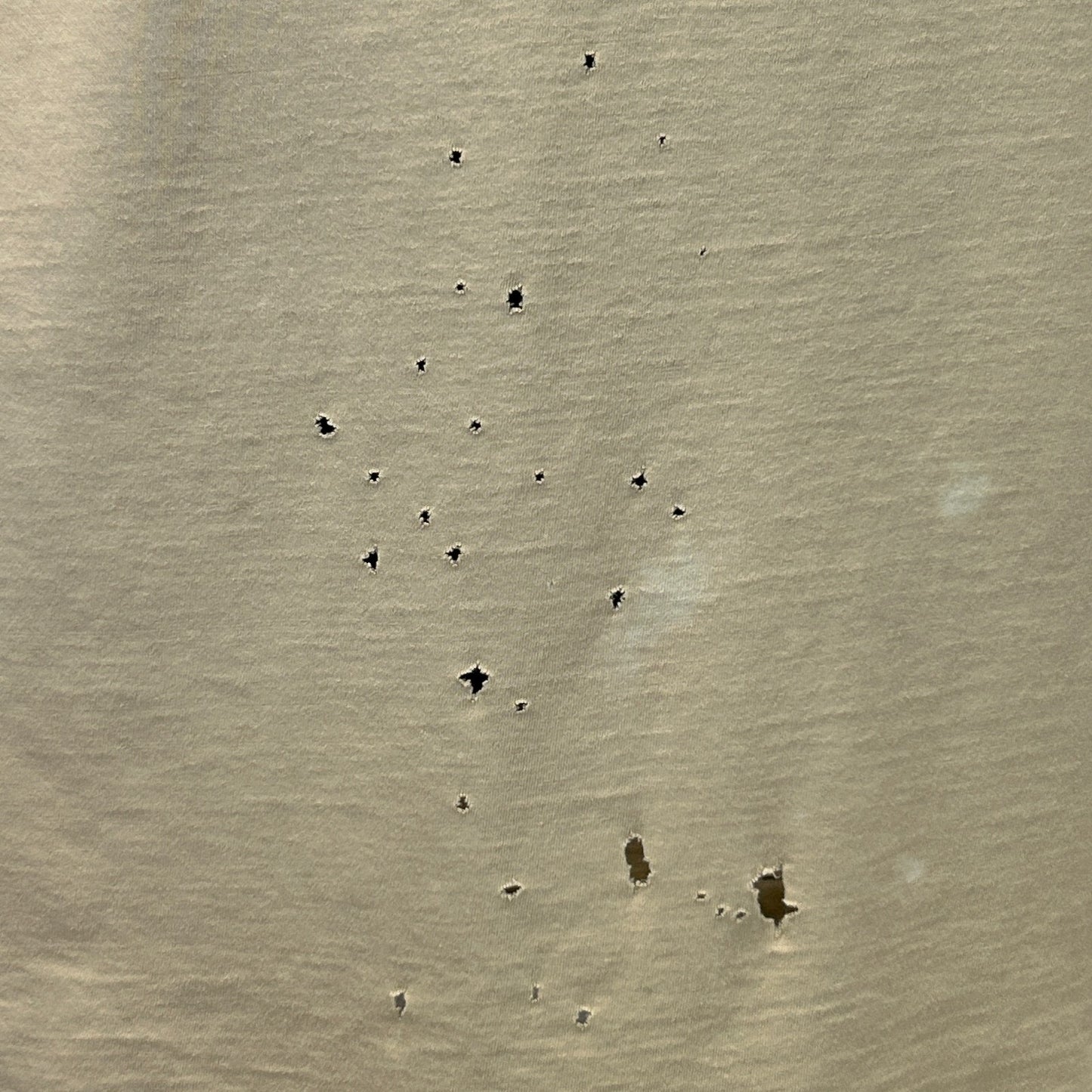 Distressed Polo Ralph Lauren T Shirt Mens M Medium Beige V Neck Short Sleeve Tee