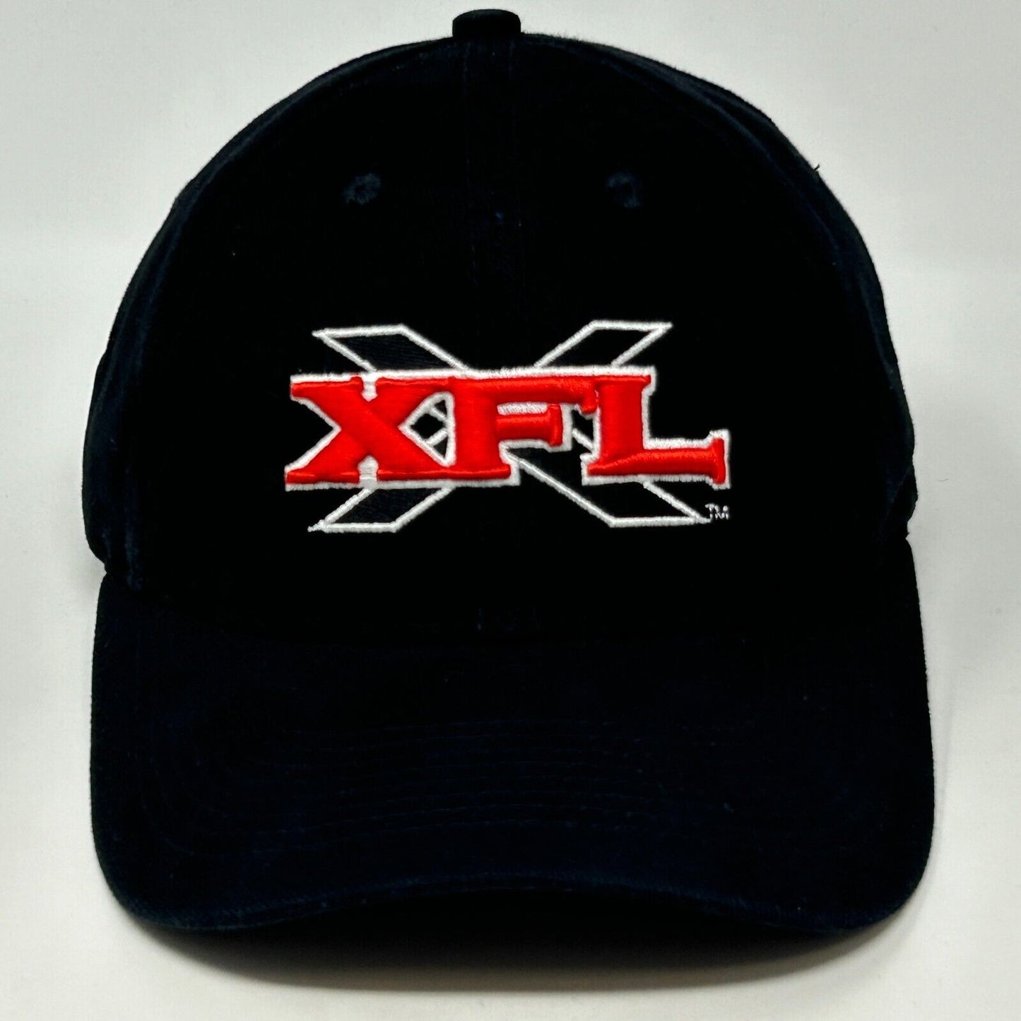 Vintage XFL Logo Baseball Hat Cap Y2Ks 2000s Football WWE Vince McMahon Black