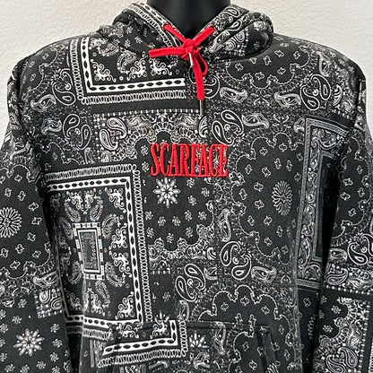Scarface x Shoe Palace Bandana Hoodie Hooded Sweatshirt Logo Black Mens L Large