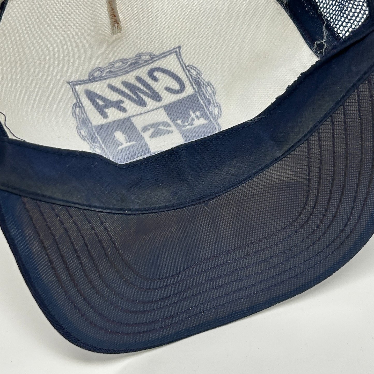 Vintage 80s CWA Communications Workers Trucker Hat Baseball Cap Snapback Blue - Neon Vintage
