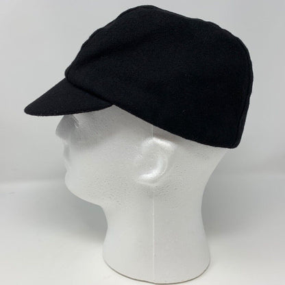 Bloomingdales Aqua Womens Black Hat Wool Blend Newsboy Camp Cap Italy Made New