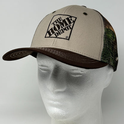The Home Depot Trucker Hat Baseball Cap Hunting Camouflage Mesh Snapback Brown
