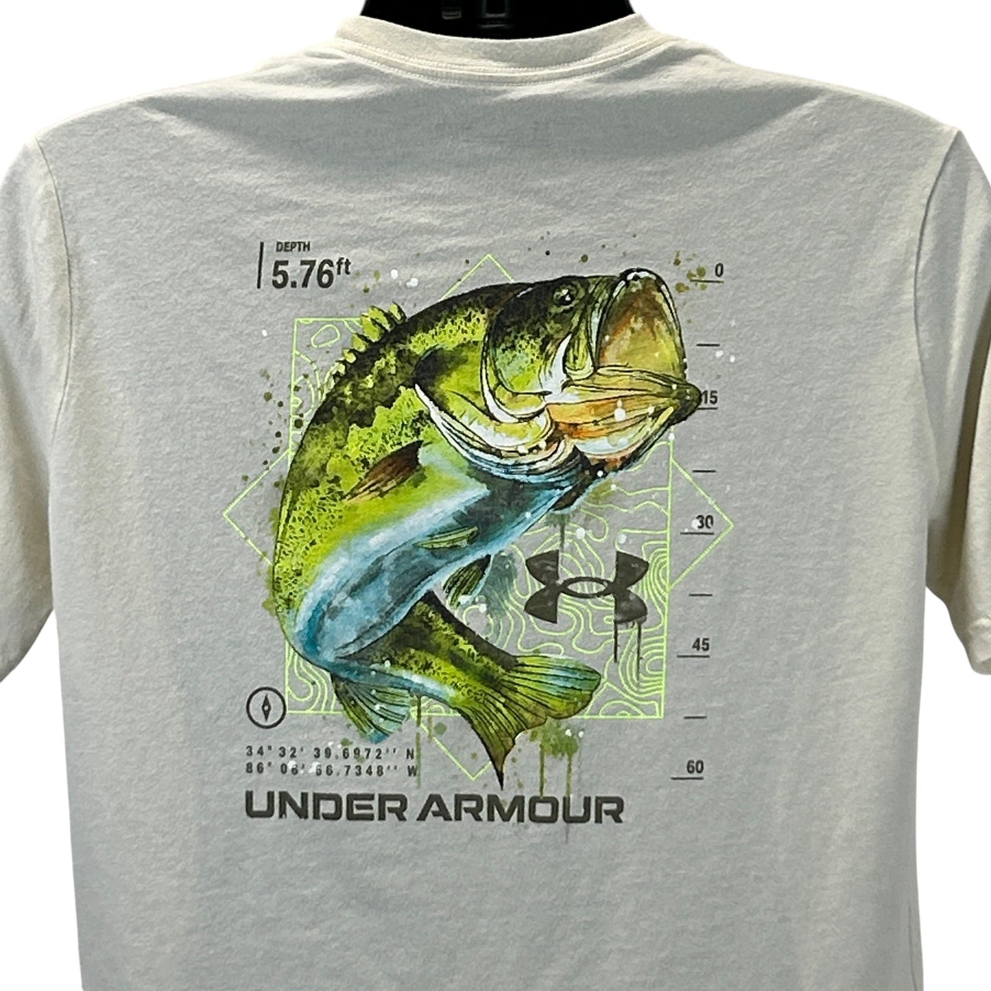 Under Armour Freshwater DVSN Division T Shirt Fishing Fisherman Ivory L Large