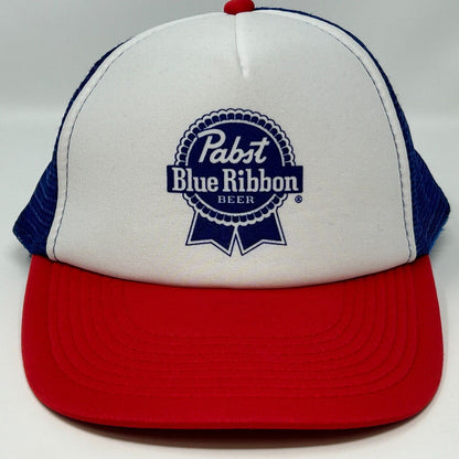 PBR Pabst Blue Ribbon Beer Snapback Trucker Hat Brewery Mesh Baseball Cap