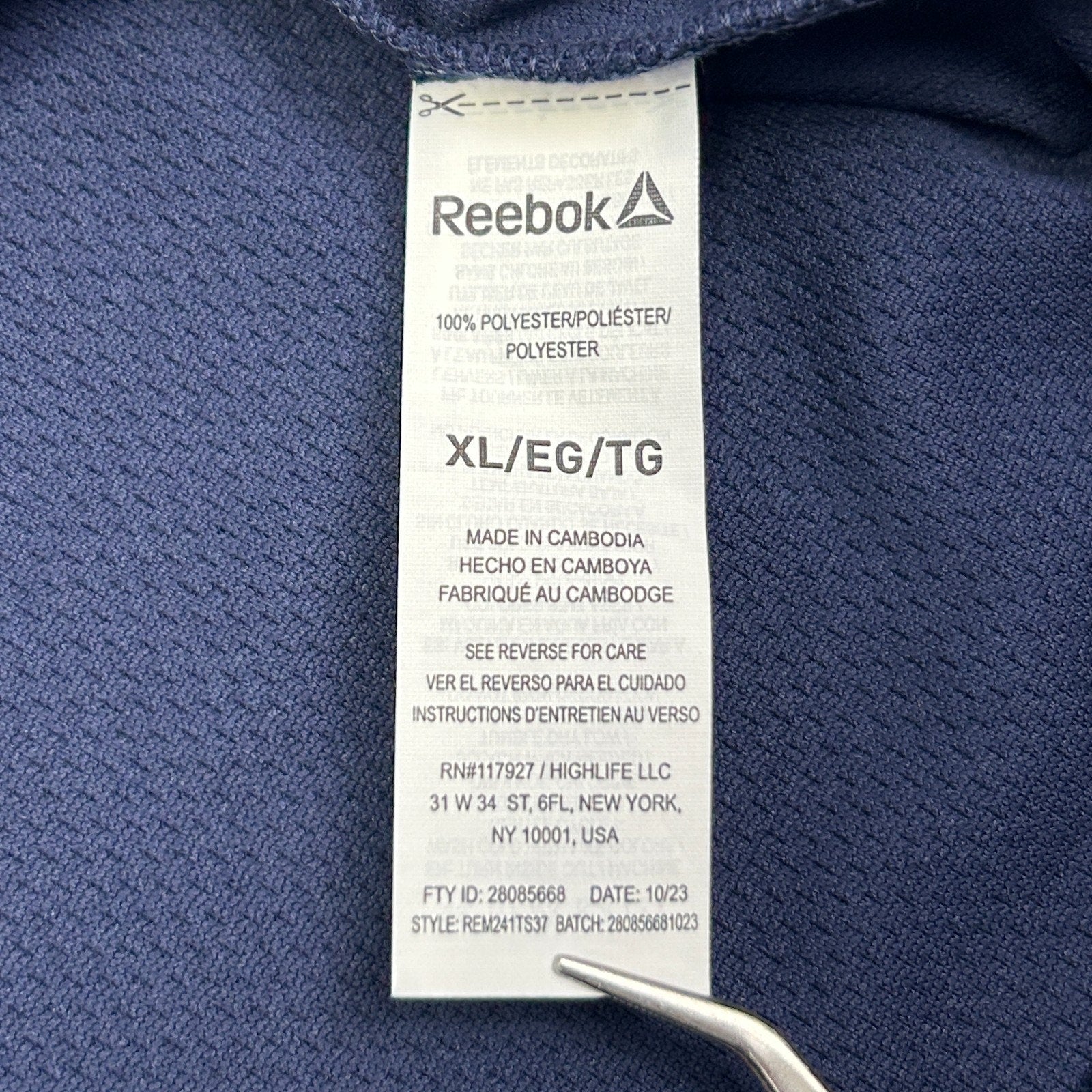 Reebok Classic Performance Polo Shirt Logo Blue Short Sleeve Mens XL X-Large - Neon Vintage