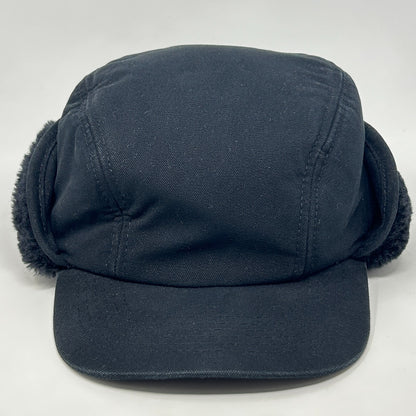 Broner Duck Work Cap Winter Hat Canvas Faux Fur Ear Flap Hunter Black M Medium