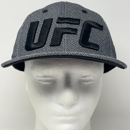 UFC Hat Baseball Cap MMA Mixed Martial Arts Reebok Gray 6 Panel Flex Fitted L-XL