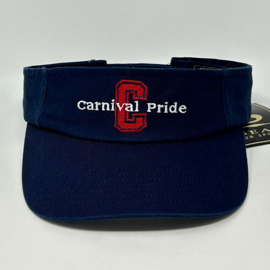 Carnival Cruise Lines Pride Visor Hat Cap Blue The Fun Ship Travel Strapback - Neon Vintage
