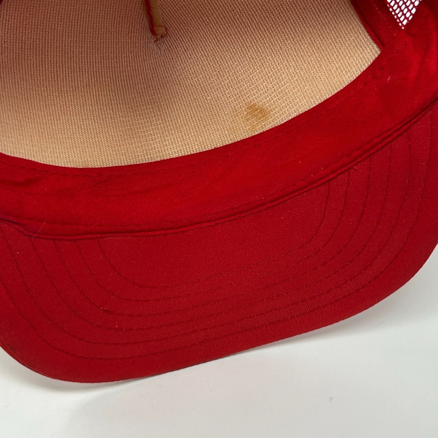 Vintage 80s Buffalo Bank Trucker Hat Baseball Cap Missouri Mesh Snapback Red