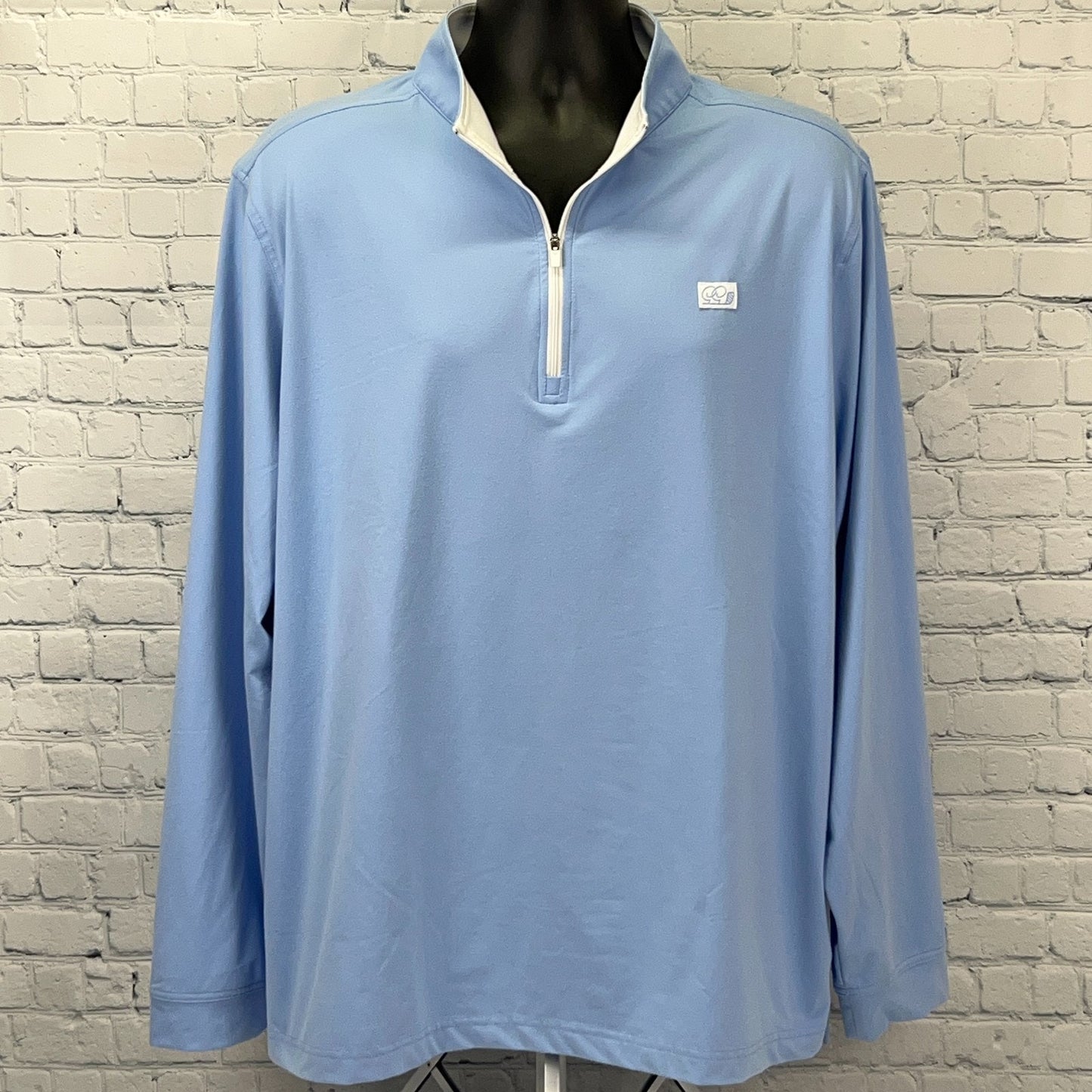 Good Good Quarter 1/4 Q Zip Shirt Golfer Golfing Long Sleeve Blue 3XL 3XLarge