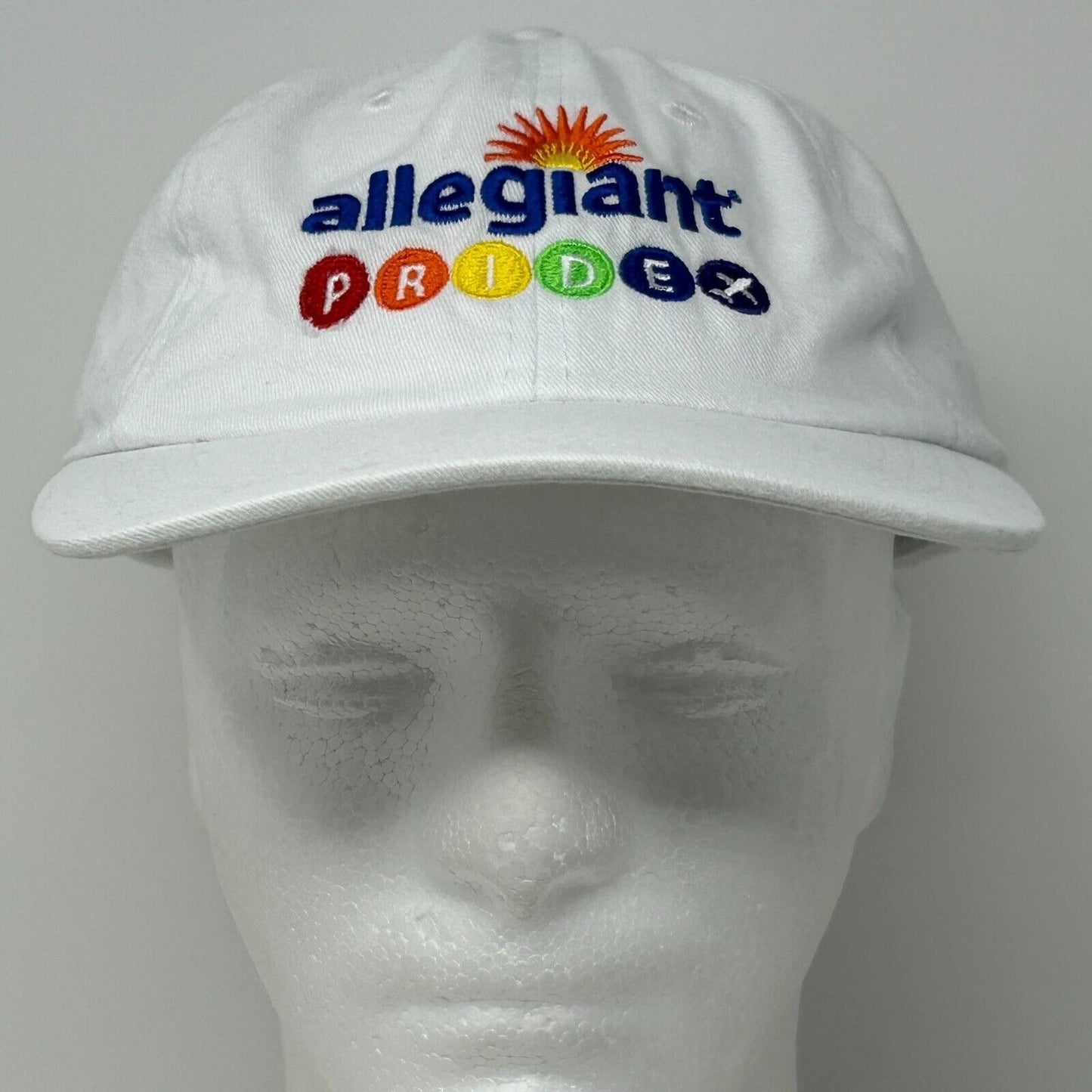 Allegiant Air Gay Pride Baseball Hat Cap LGBTQ Airlines Aviation Strapback White