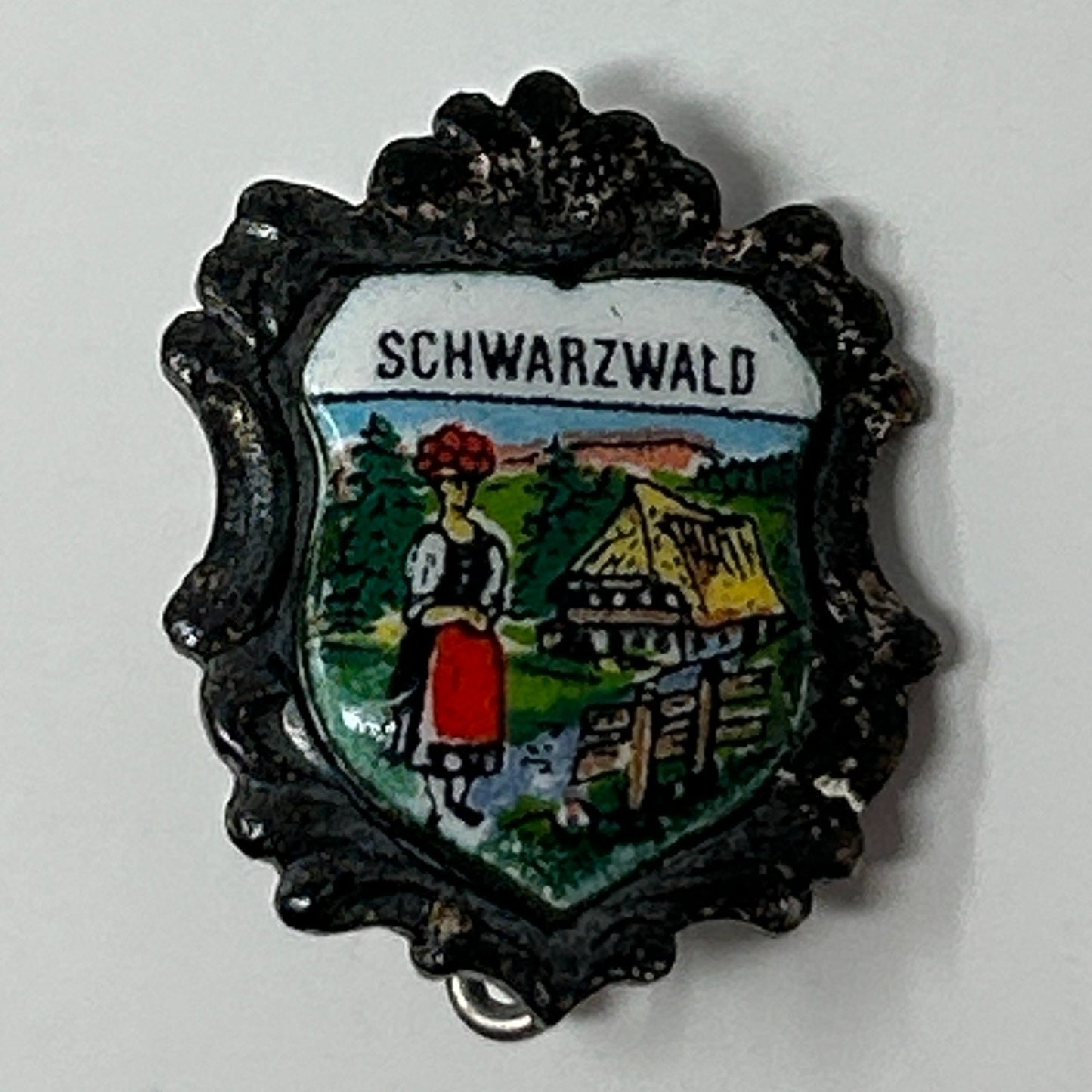 Vintage Schwarzwald Shield Hat Lapel Pin Pinback Button Germany Oktoberfest