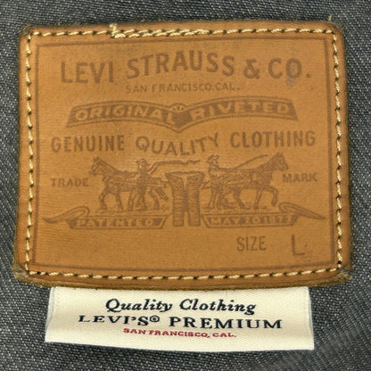 Levis Premium Womens Jean Jacket Stars Denim Levi Strauss Faded Black Large