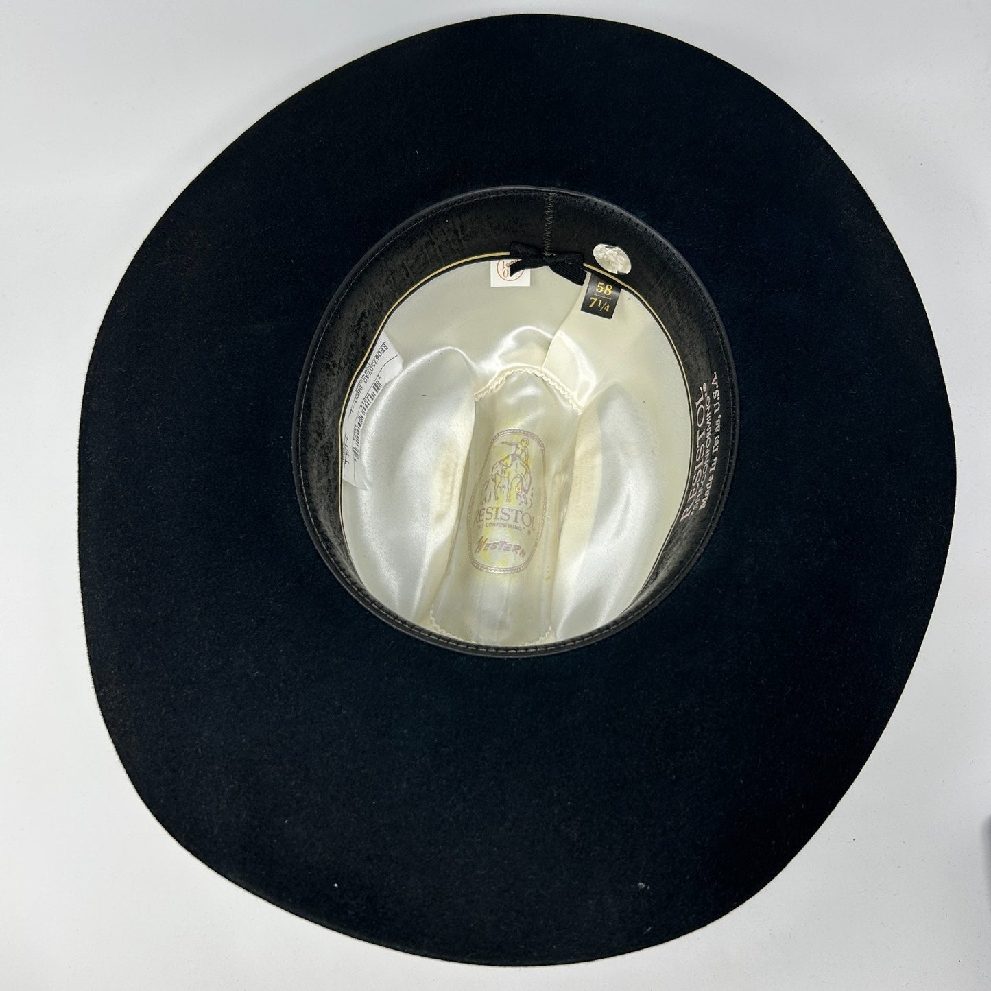 Resistol 6X Beaver Cowboy Hat Western CSCOLE 4 Inch Brim Long Oval Black 7 1/4