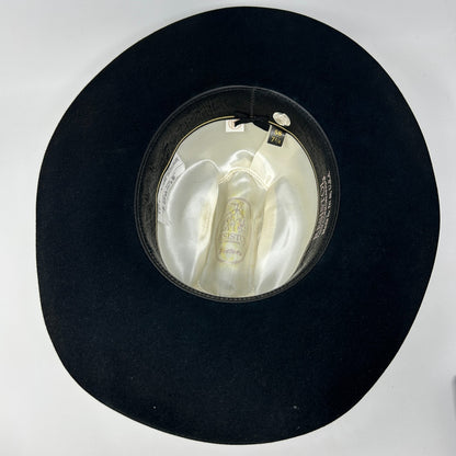 Resistol 6X Beaver Cowboy Hat Western CSCOLE 4 Inch Brim Long Oval Black 7 1/4