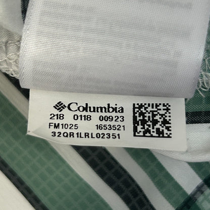 Columbia PFG Super Low Drag Button Front Shirt Fishing SS Plaid Green XL X-Large